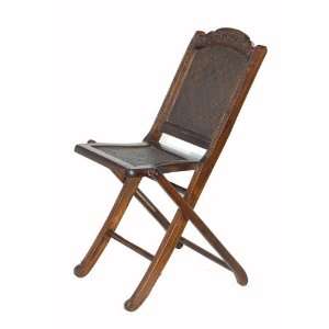  Vintage Chinese Rattan Wood Folding Chair Stool: Home 
