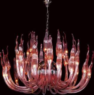 Clear / White / Violet / Amber Murano Flame Glass Style 40Light 