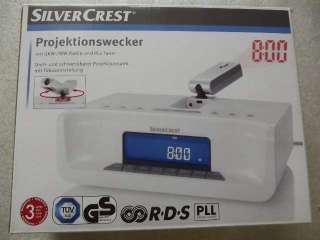 SilverCrest   Projektionswecker Digital Uhr+Radio schwarz   NEU/OVP 