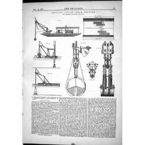 1879 ENGINEERING VERTICAL ACTION STEAM DREDGER FOURACRES CHARLES 