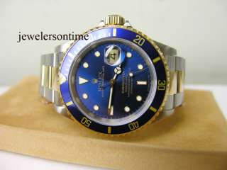 Rolex SS/18K Blue Dial Submariner Date 16613  