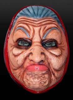 Latex Maske garstige Oma Großmutter alte Frau Hexe Halloween Karneval 