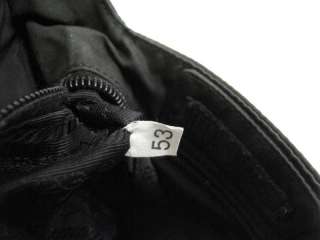 Prada Black Quilted Nylon Plastic & Leather Strap Small Bag  