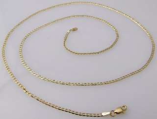 2mm 10K YELLOW GOLD 20 D/C CUBAN LINK NECKLACE CHAIN  