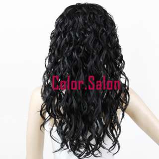 Hand Made Lace Front Synthetic Wigs Curly Black 99#1B  