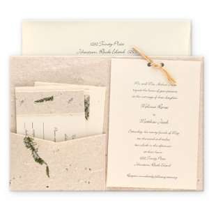  Natural Fern Blooming Pocket Fold Invitation Wedding 