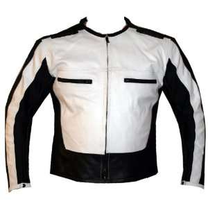    Stylish Leather Armor Motorcycle Jacket White 40 Armour Automotive