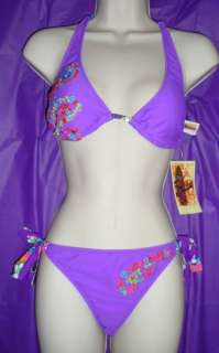 Hobie NWT Bikini Swimsuit Set SZ Med Purple Peace  