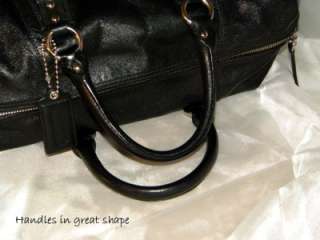 COACH ASHLEY Large BLACK Leather Satchel Shoulder Bag 15447 GUC  