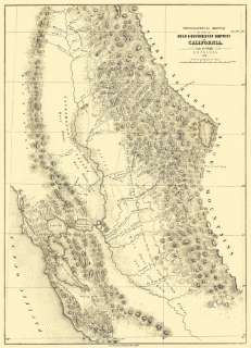 GOLD/QUICKSILVER DISTRICT CALIFORNIA CA MAP 1848 MOTP  