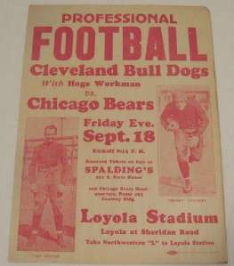 1931 Cleveland Bulldogs at Chicago Bears Broadside  