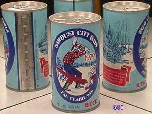 SAWDUST CITY DAYS BEER S/S CAN 1979 EAU CLAIRE WI 685  