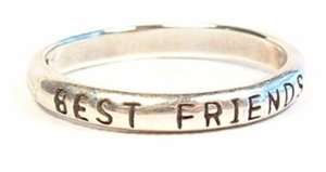 STERLING SILVER BEST FRIENDS  BAND RING SZ 6  