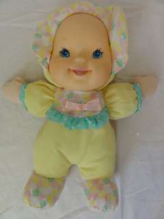 VTG BABYS FIRST GIGGLE GOLDBERGER DOLL LAUGHING YELLOW  