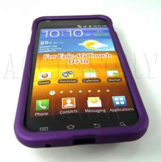 SAMSUNG GALAXY S2 EPIC 4G TOUCH PURPLE RUBBER SPOT DIAMOND BLING COVER 