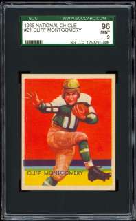 1935 National Chicle #21 Cliff Montgomery SGC 96 MINT  