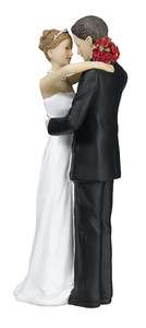 Cute Caucasian Couple Figurine Wedding Cake Topper Top  