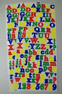 PRIMARY COLOR ALPHABET STICKERS   2 Sheets  
