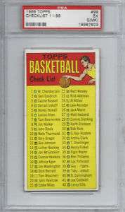 1969 Topps #99 Basketball CHECKLIST 1 99 PSA 5 EX (MK) tough  