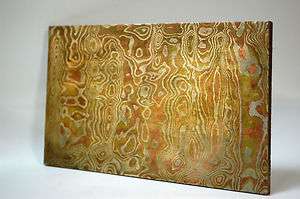 Mokume Brass, Nickel and Copper Damascus Plate   Create your own 