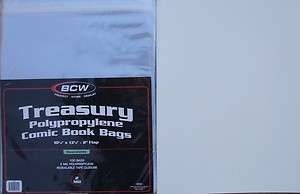 100) BCW RESEALABLE TREASURY COMIC SIZE BAGS & BACKING BOARDS  