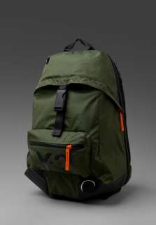 YOHJI YAMAMOTO Backpack in Ever Green/Black  