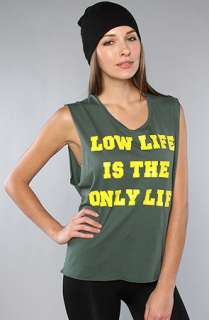 Blood Is The New Black The Ace Mommawolf Low Life Muscle Tee in Green 
