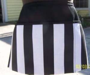 black and white stripe apron,3 pocket waist apron  