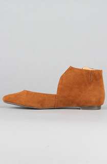 Sole Boutique The Giulia Ankle Strap Flat in Cognac Suede  Karmaloop 