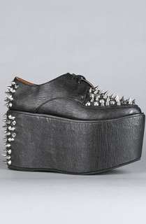 Jeffrey Campbell The Sting Spike Shoe in Black and Silver  Karmaloop 