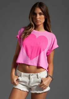 WILDFOX COUTURE Neon Heartbeat Crop Top in Fast Times Pink at Revolve 