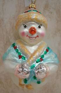 RADKO Jolly Wrap ORNAMENT Snowman SWEATER 982431A  