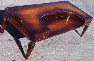 1900 Mahogany/Leather Top COFFEE TABLE sold by Barker Bros.  