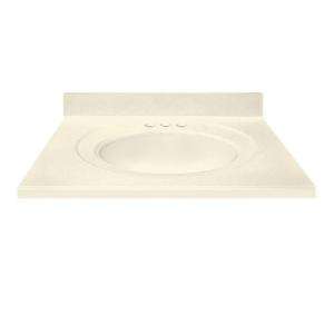 US Marble 37 in. Cultured Marble Vanity Top in Solid Biscuit Color 