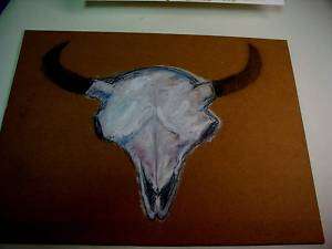 Andy Mass outsider art abstract buffalo skull western  