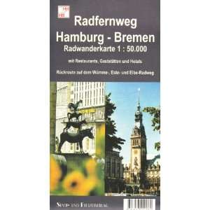 Radfernweg Hamburg   Bremen Radwanderkarte 1 50 000. Rückroute auf 