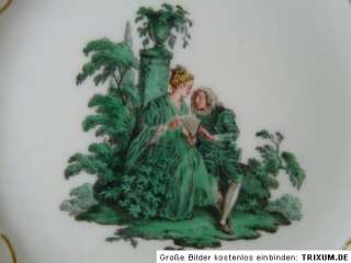 Meissen Figuren Watteau grün Durchbruch teller ø15,2cm  