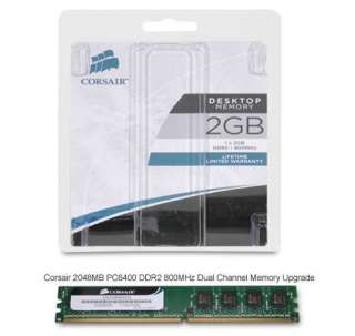 Corsair VS2GB800D2 2GB Memory Module Kit   PC6400, DDR2, 800MHz, Dual 
