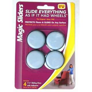  Sliders 1 1/2 in. Round Sliding Discs (4 Pack) 04038 