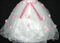 Pink Wedding Ceremony Party Flower Girls Tulle Dress 4T