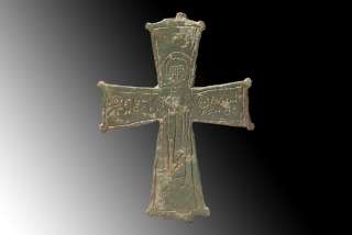 Exceptional Byzantine Bronze Cross St Demetrius 700 AD  