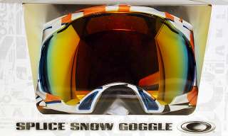 New 2012 Oakley Splice Snow Ski Goggles Cubism Orange   Fire Iridium 
