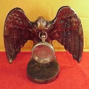 Plated EAGLE Pocket Watch Holder Stand 6 1/2 inch Tall 9 inch Wingspan 