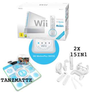 Nintendo Wii Konsole inkl. Wii Sports, Wii Sports Resort + Tanzmatte 