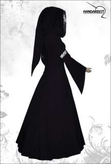 PANDORA schwarz Mittelalter Kleid Gewand Gothic LARP Hexe HdR Gr. 40 