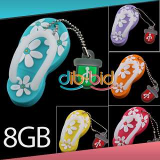 Cute Flower Slipper Shoe Silicone 8GB USB 2.0 Flash Memory Stick Drive 