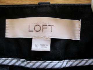   LOFT Black Stretch Cotton Slacks Pants Wide Leg Size 10 (G1)  