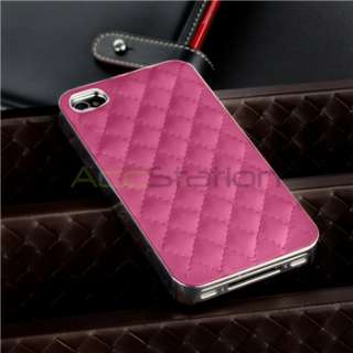   Leather Hard Skin Case Cover For AT&T Verizon sprint iPhone 4S 4G 4