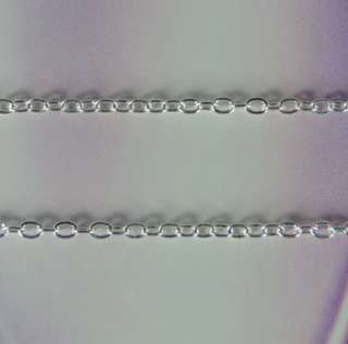 925 Sterling Silver Chain Rolo Necklace 1mm JN33  