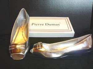 Pierre Dumas Metallic Silver Peep Toe Flats NIB  